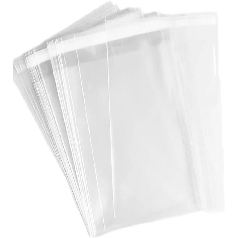 150 Pcs 4''x 8'' Cellophane Cello Bags,Clear Plastic Sleeves for Cards,Photos,Bookmarks,Jewelry,Treats