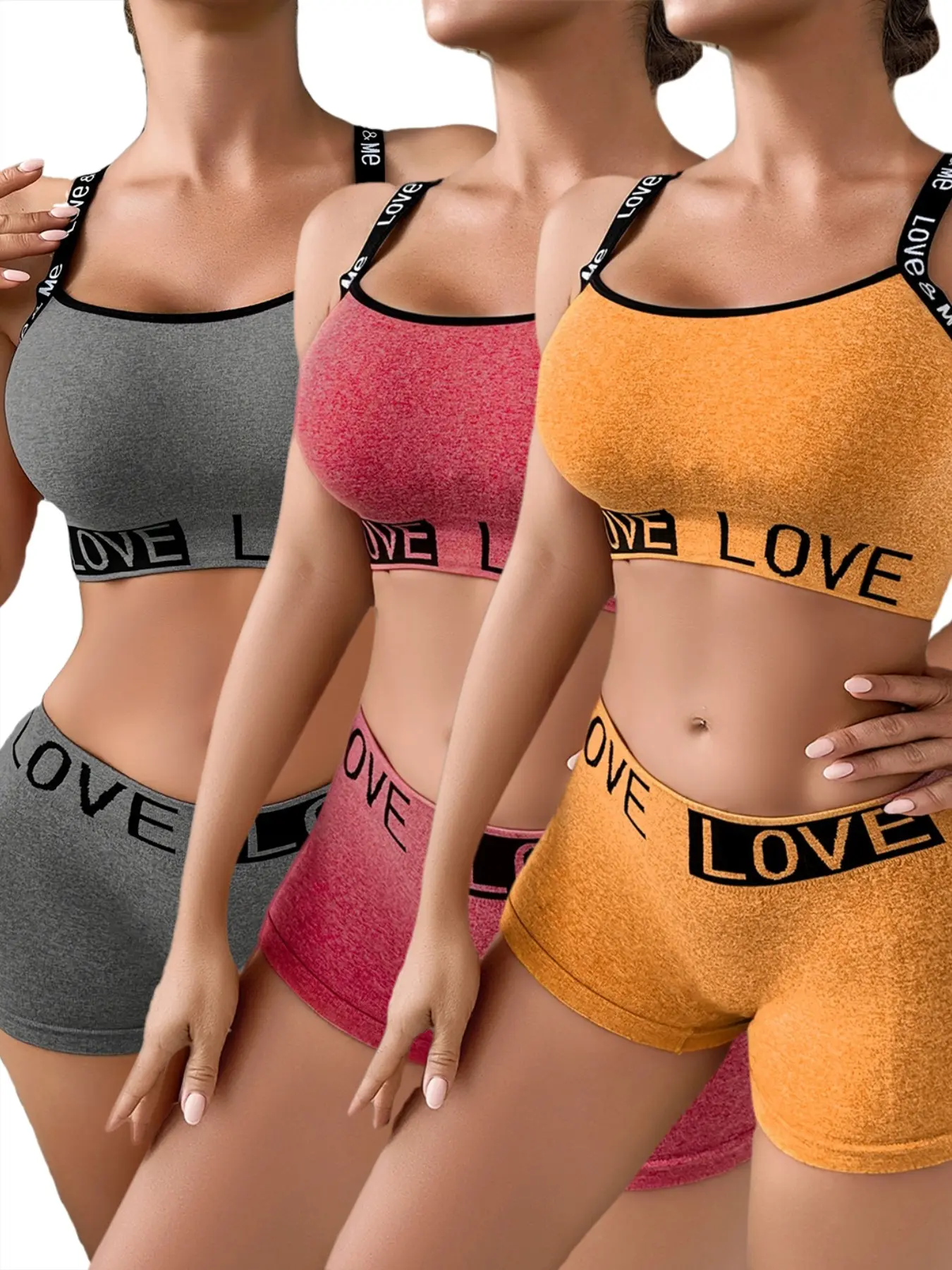 3PCS Women's Underwear Set Includes  New Bra Top and Pants Seamless Casual Comfort Daily Wear, Soft and Breathable Ladies Lingerie Pack Everyday Print