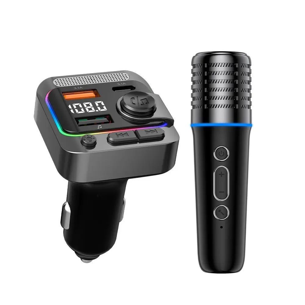 Car Wireless Karaoke Microphone, In-Car Singing Mic System, Fm to Car Speaker, Easy Plug-And-Play, Road Trips, Family Fun & Parties
