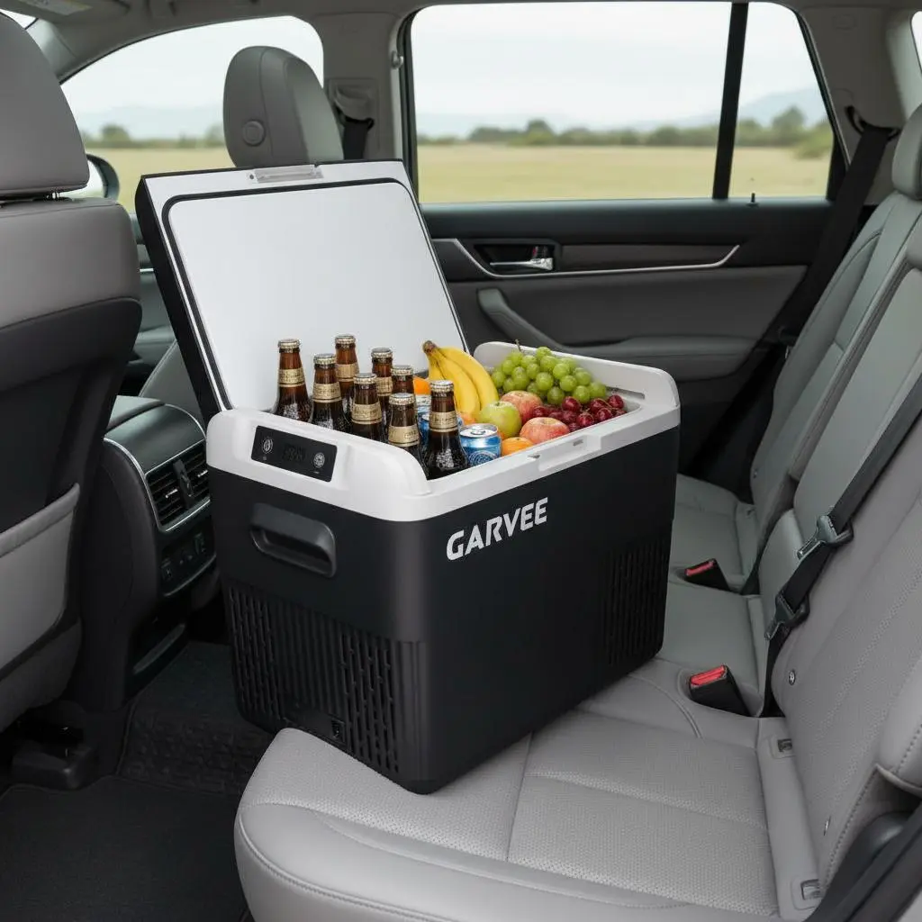 19 Quart Portable Car Refrigerator, 18L Mini Freezer Fridge with Electric Compressor, 12V 24V DC -4°F to 68°F Fast Cooling Electric Cooler for Travel Camping Road Trip PAS_333N