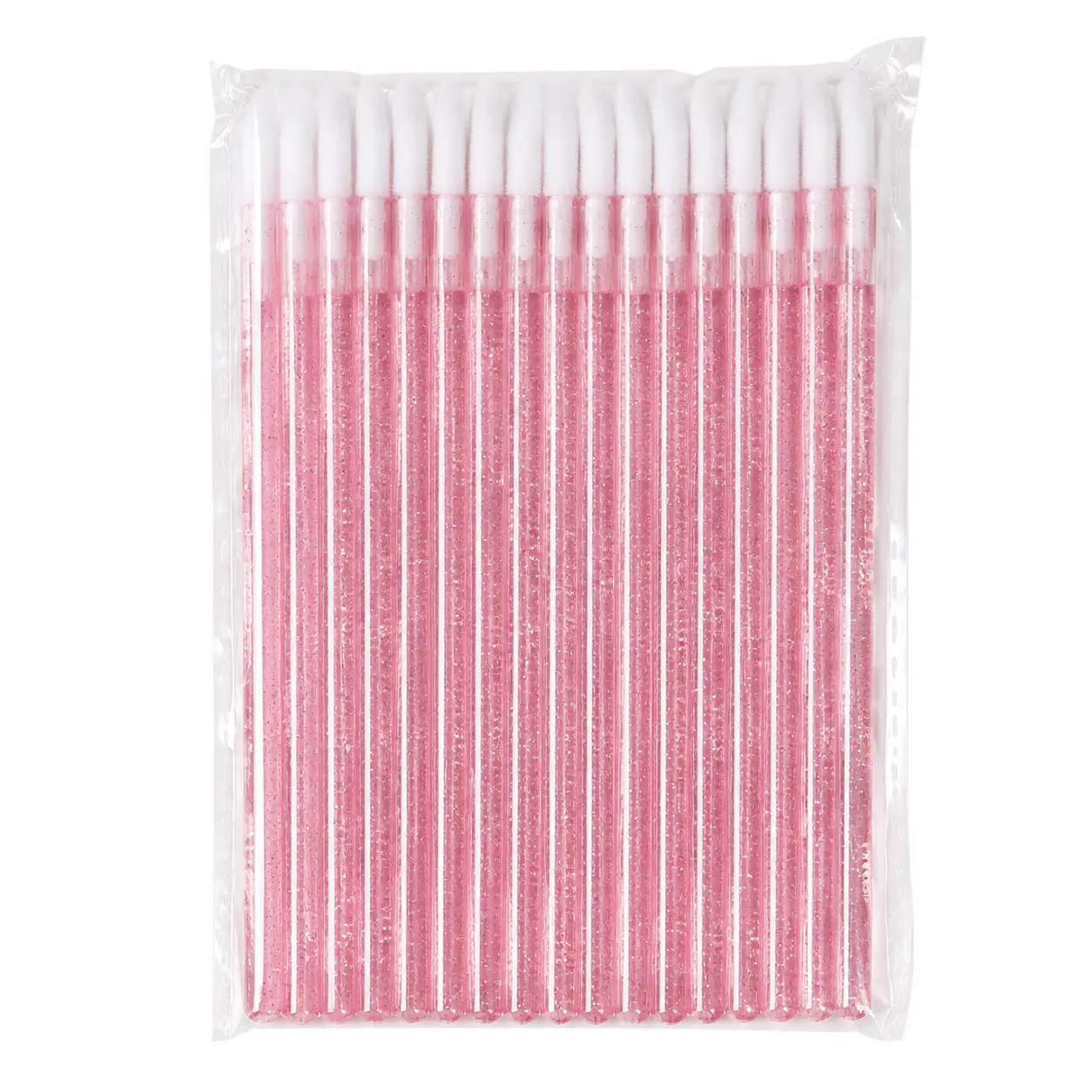 50-piece pack of disposable crystal-tip lip brushes for precise lipstick, lip gloss, and lip stain application—hygienic single-use beauty tools ideal for professional makeup artists and personal daily use