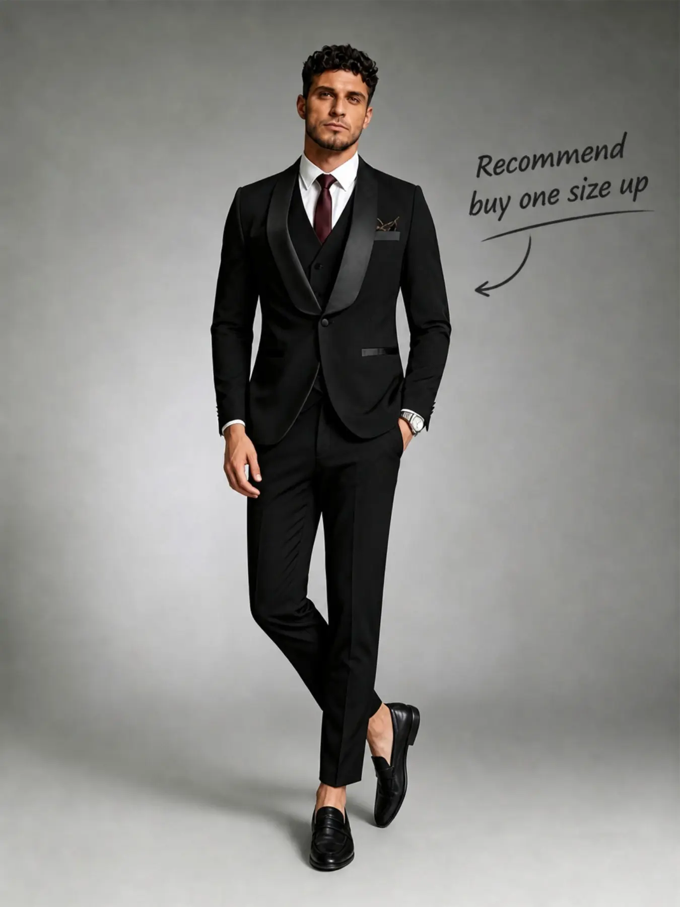 Men's 3-Piece Tuxedo Suite, Menswear Satin Shawl Lapel Blazer, Double-Breasted Vest, Long-Sleeve Formal Evening Pants, Ideal for Weddings & Proms