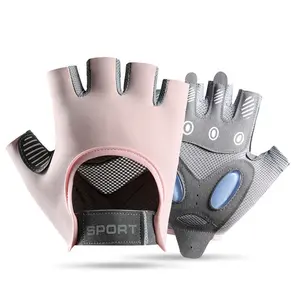 Men Women Cycling Half Finger Gloves Shock Absorbing Silicone Palm Anti-slip Wear-resistant Road Bike Gloves For Outdoor Sports Fitness
