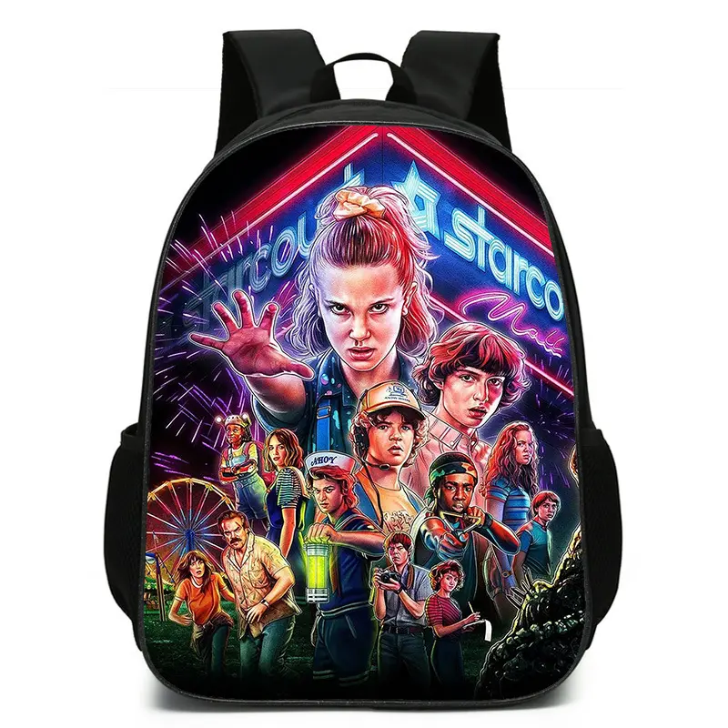 Stranger Things Backpack, Cartoon Graphic Student School Bag for Kids, Casual Campus Backpack for Elementary Middle School Students