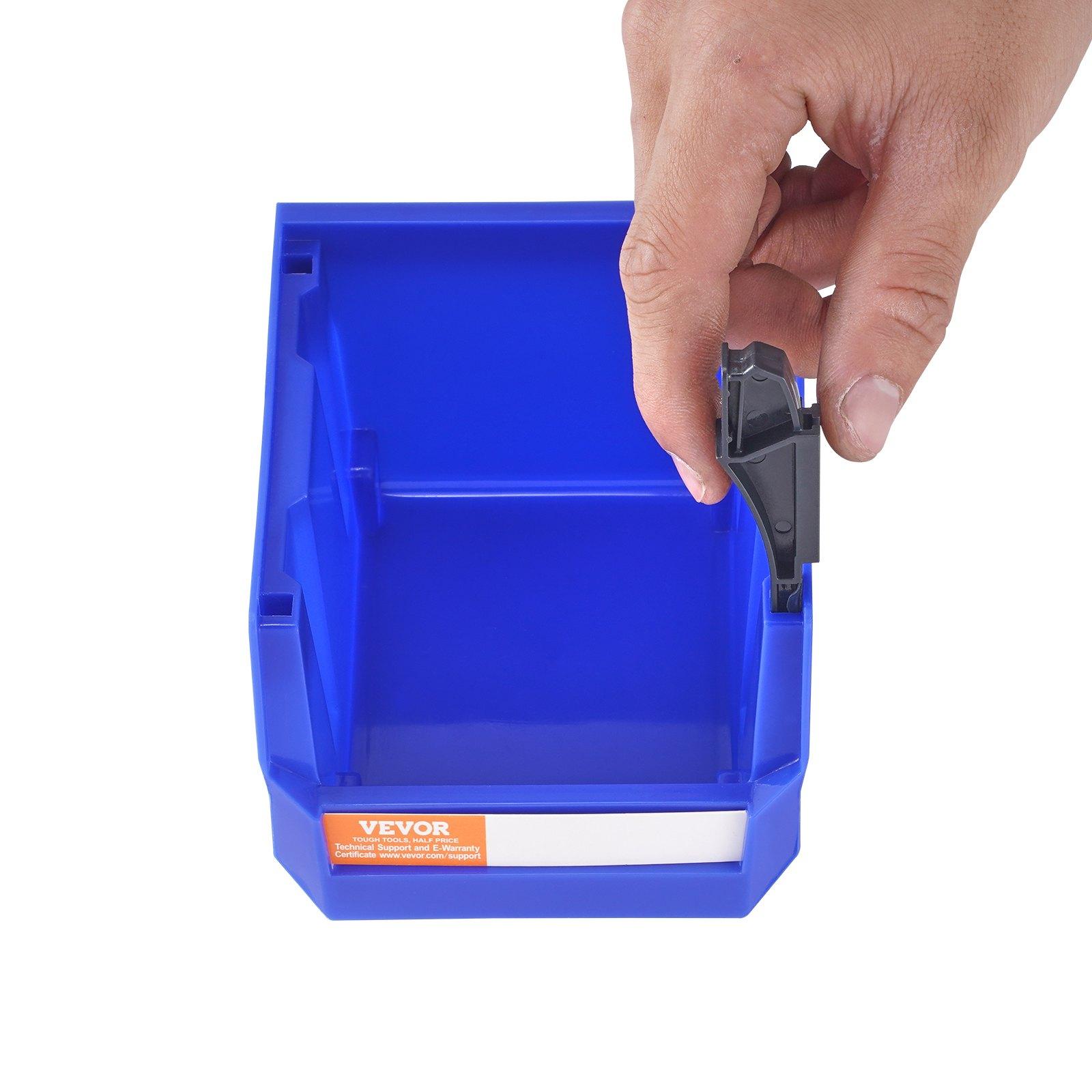 VEVOR Plastic Storage Bin, (5-Inch x 4-Inch x 3-Inch), Hanging Stackable Storage Organizer Bin, Blue/Red, 24-Pack, Heavy Duty Stacking Containers for Closet, Kitchen, Office, or Pantry Organization VEVOR Plastic Storage Bin, (5-Inch x 4-Inch x 3-Inch), Hanging Stackable Storage Organizer Bin, Blue/Red, 24-Pack, Heavy Duty Stacking Containers for Closet, Kitchen, Office, or Pantry Organization