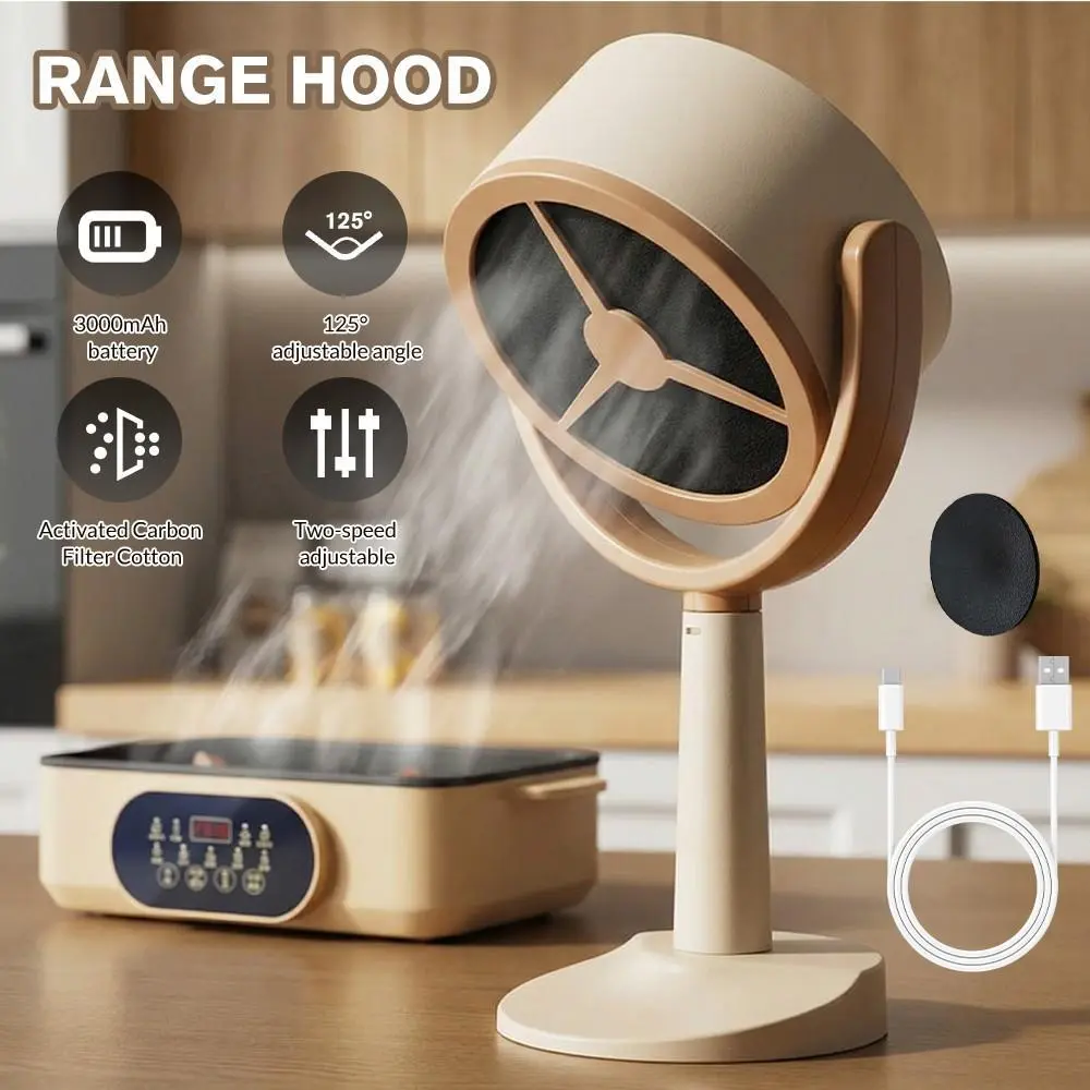 Portable Range Hood, Desktop Range Hood, Mini Range Hood Portable Kitchen Exhaust Fan with Detachable Filter for Barbecue, Hot Pot, Picnics, Low Noise for RV, Home, Apartments#DealsForYouDays