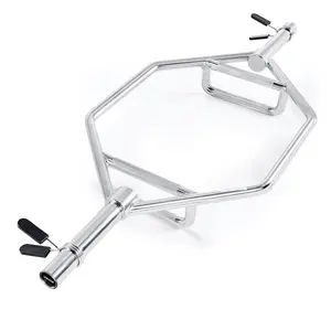 【DealsForYouDays】VEVOR Trap Bar Hex Bar, 2-Inch Hex Barbell, 800 LBS Capacity Shrug Bars with Knurled Grips, Weightlifting and Strength Training Equipment, Home Gym for Squats, Deadlifts, Shoulder Presses, Silver