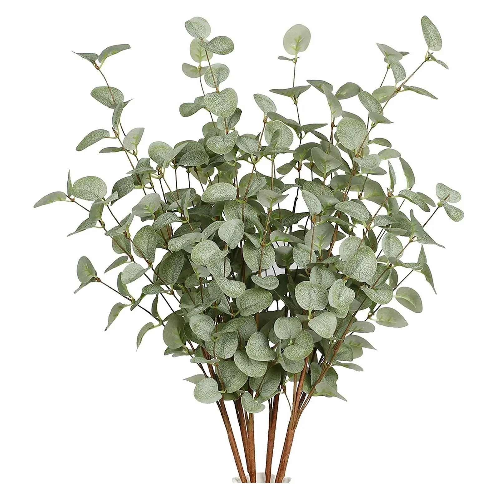 6 Pcs 27" Artificial Eucalyptus Stems, Green Silk Greenery Leaf Spray for Home Party Wedding DecorationGift
