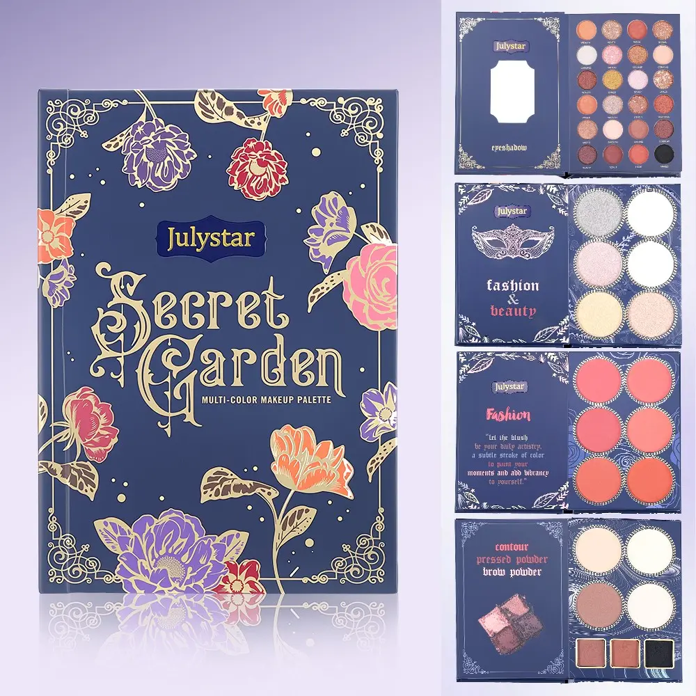 Vintage Divination Pattern Makeup Compact, Cosmetic Eyeshadow Eye & Cheek All-In-One Palette, Matte Shimmer Metallic Finishes, Creamy Powder Texture, Non-Crease Non-Drying for All Skin Tones
