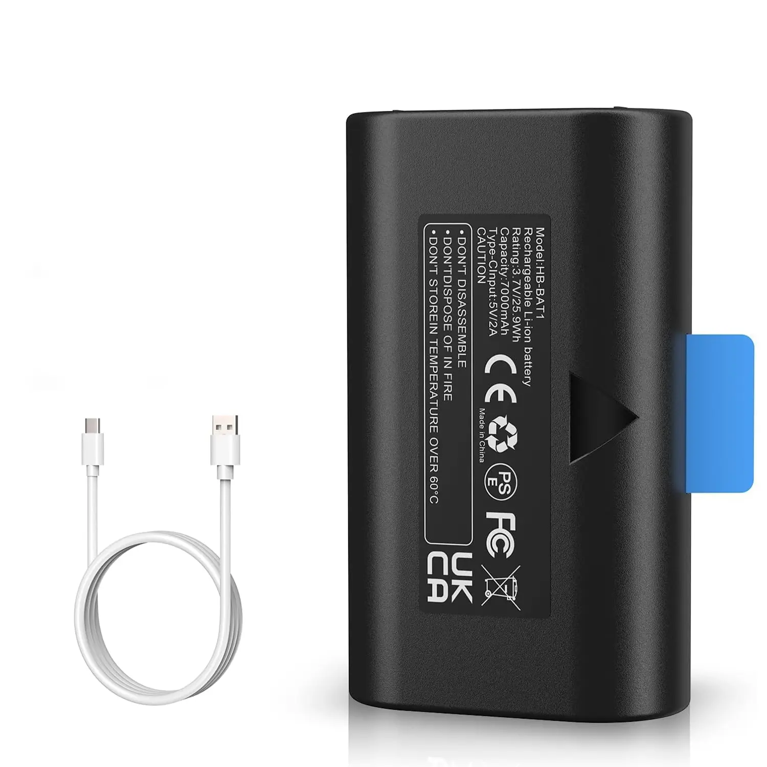 MYIYAE 7000mAh 3.7V Cells Replacement Battery Pack for SimpliSafe Home Security System Wireless Outdoor Cameras SSCAM-BAT11, SCM301, CMOB1, CM0B1 with USB-C Charging (Simplicity-Designed)