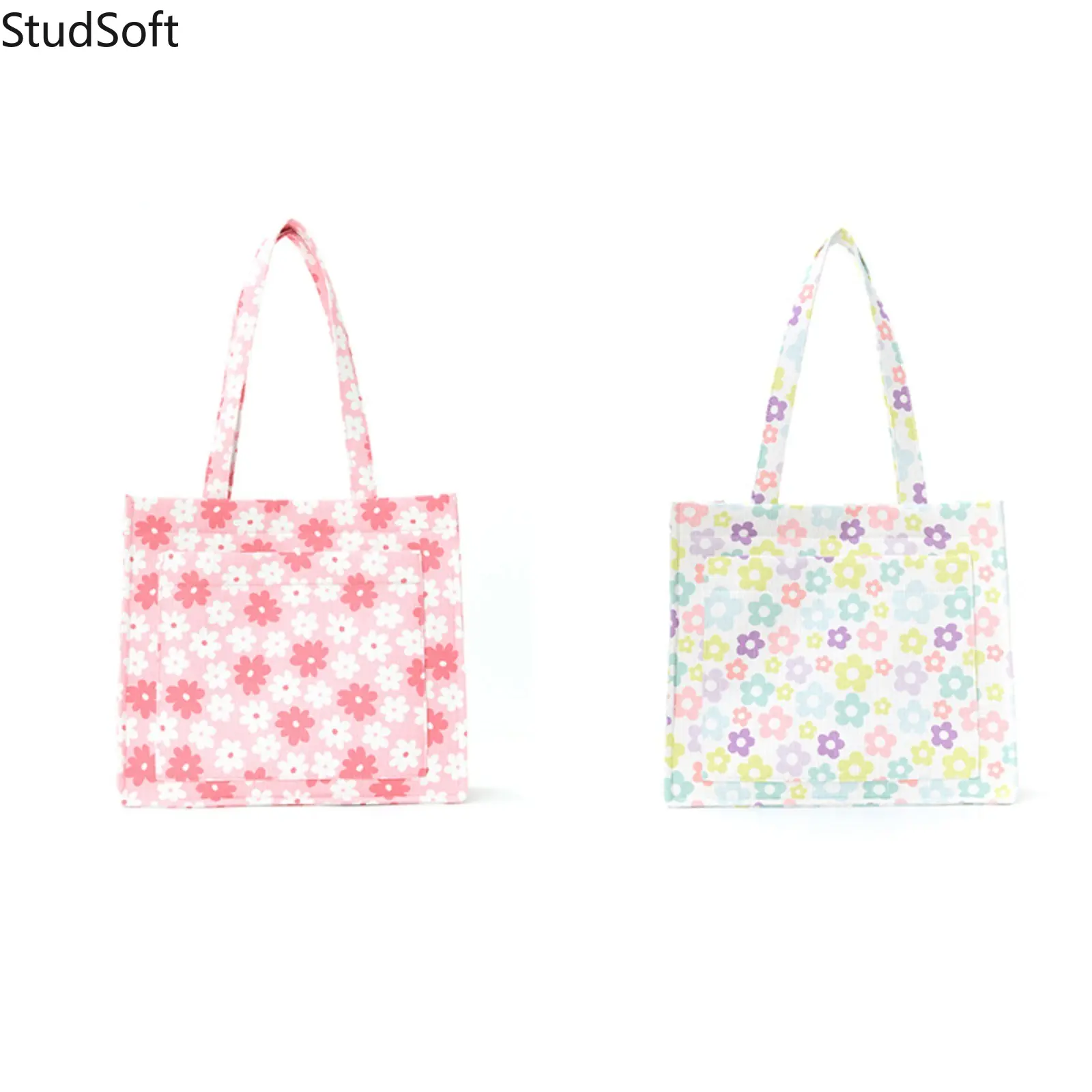 Women's Trendy Vintage Cottage Floral Print Corduroy Tote Bag, Cute Daisy Print Large-Capacity Shoulder Purse for Travel, Shopping (Sports & Outdoor Accessory), Floral Print Bags