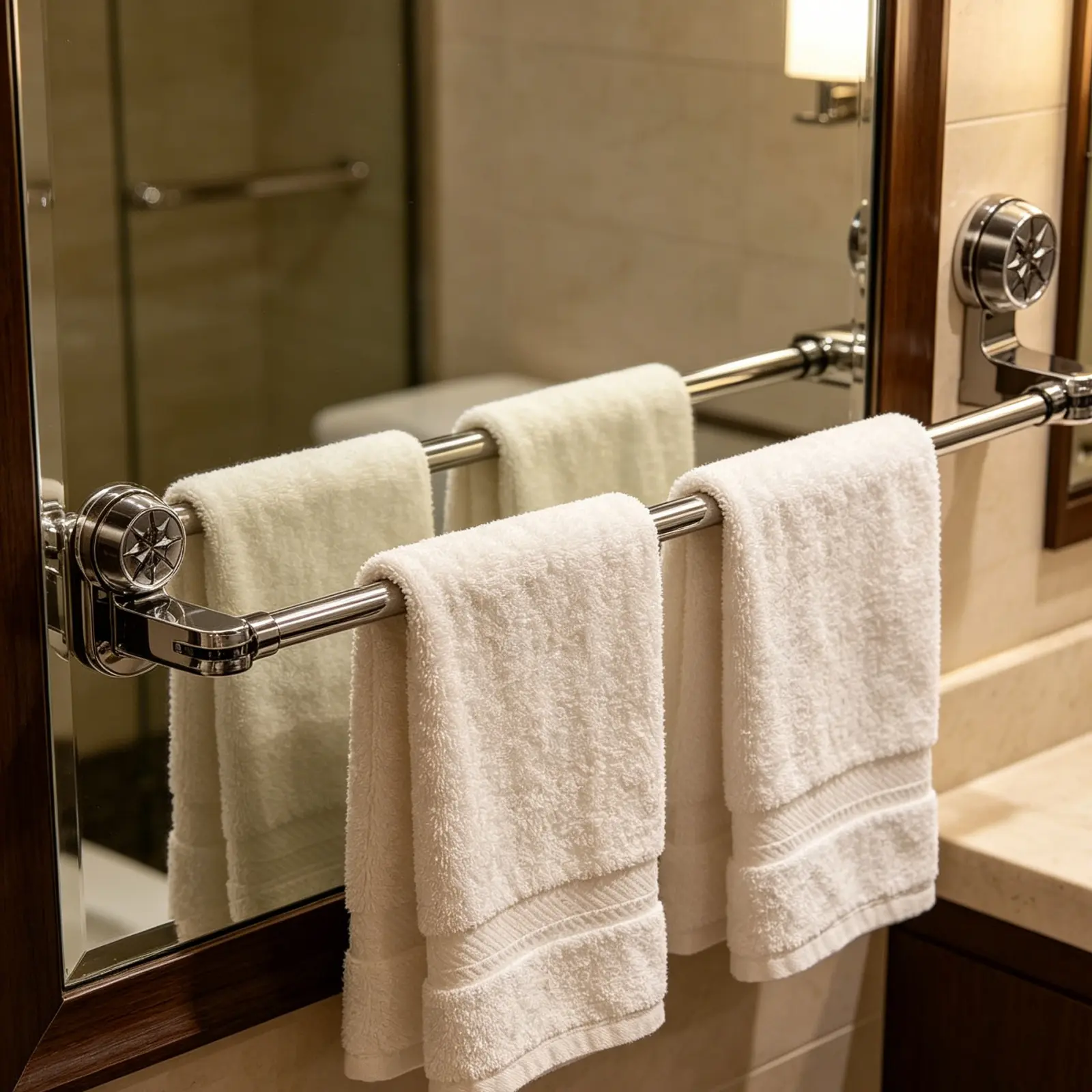 Stainless Steel Rust-Resistant No-Drill Suction Cup Towel Rack, Telescopic Height-Adjustable Multi-Functional Bathroom Organizer for Bathroom, Toilet, Resistance
