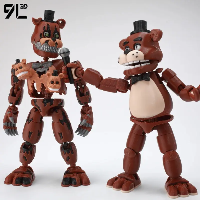 9L3D FNAF Inspired Freddy Nightmare Freddy 3D Printed Articulated Action Figure Posable Horror Game Collectibles Toys Desk Decor
