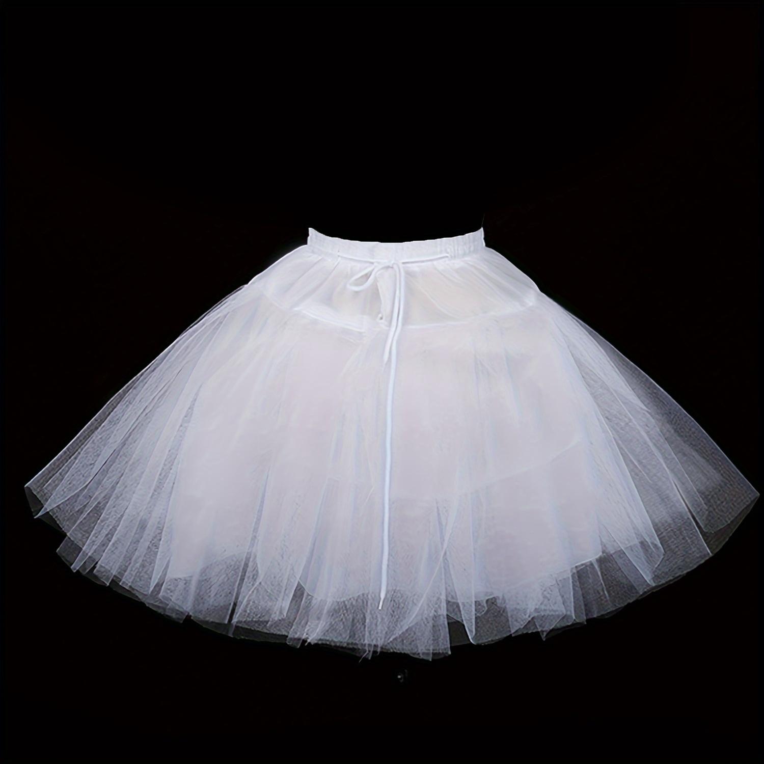 [Polyester Petticoat] White polyester petticoat with adjustable waist, girls' style |                 Princess dress without hoop with petticoat support |                 Perfect performance, parties and weddings