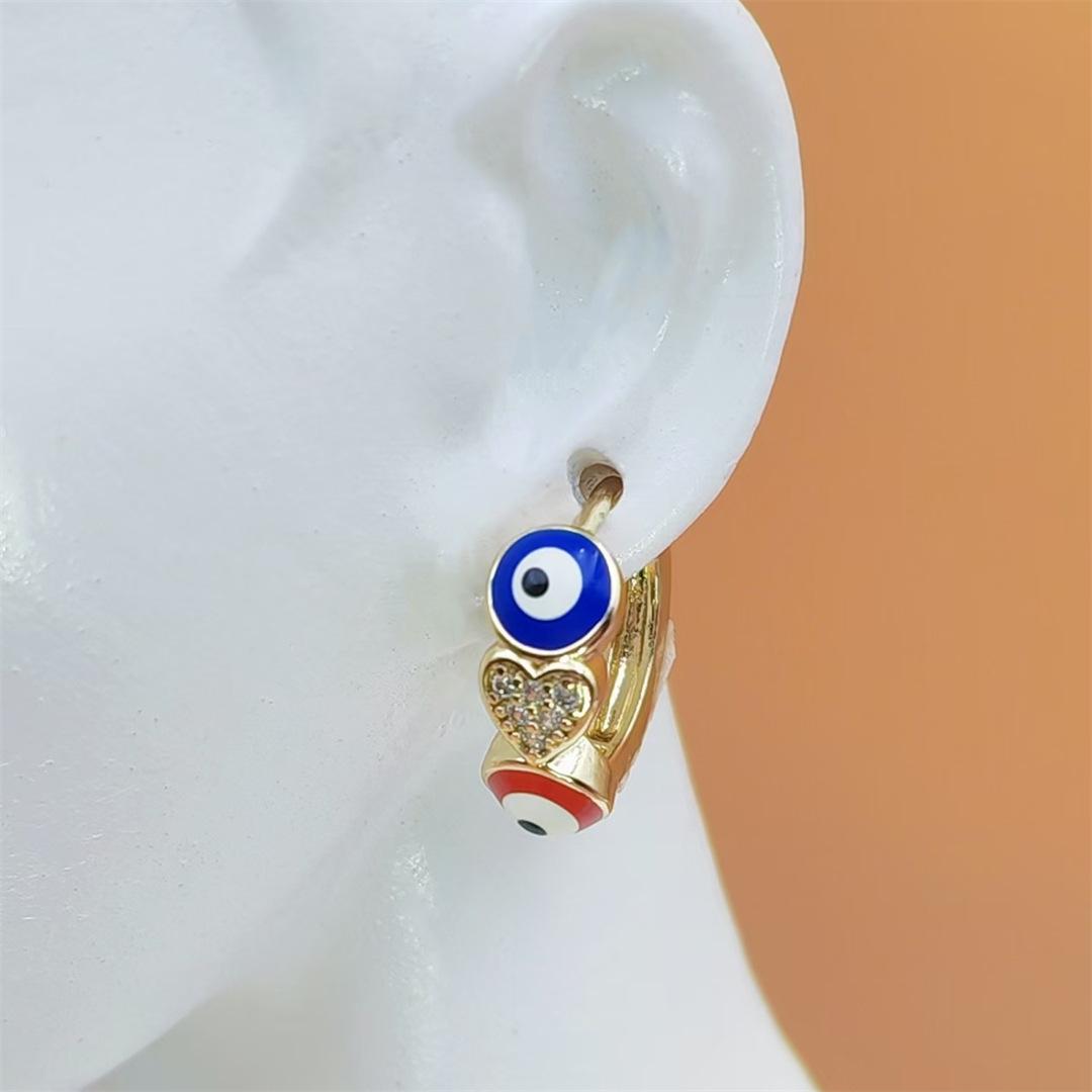 Boho Evil Eye Dangle Earrings for Women, Shiny CZ Crystal Micro Pave Design, Trendy Minimalist Cool Aesthetic Jewelry, Lightweight & Versatile for Daily Wear, Beach & Vacation Outfits