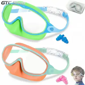2 Pack Swim Goggles with Nose Cover, Anti-UV & Anti-Fog Design, Large View Swimming Goggles for Ages 3-15, Comfortable Pool Water Eyewear for Summer Water Activities summerwins