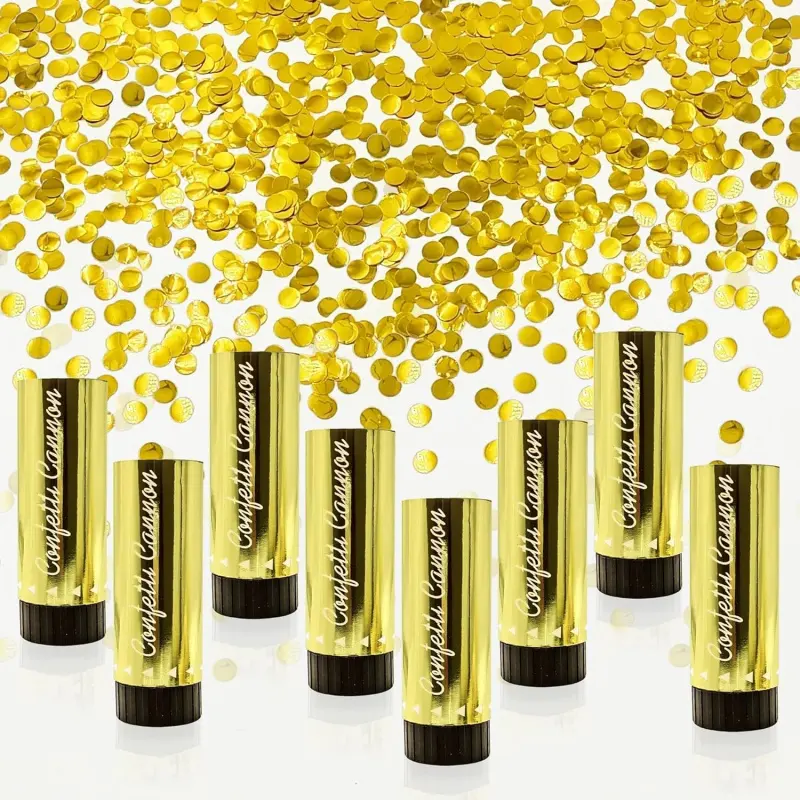 8 Pack Metallic Dot Confetti Cannons, Handheld Confetti Cannons, Party Decorations for Wedding, Birthday, Graduation & New Year Celebrations, Party Supplies