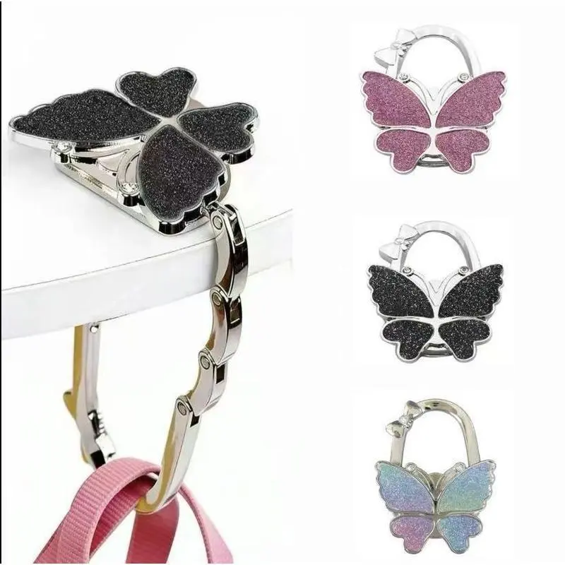 Butterfly Foldable Handbag Hanger,Folding Purse Table Hook Holder,Foldable Purse Hook,Purse Holder Stand for Table (B)