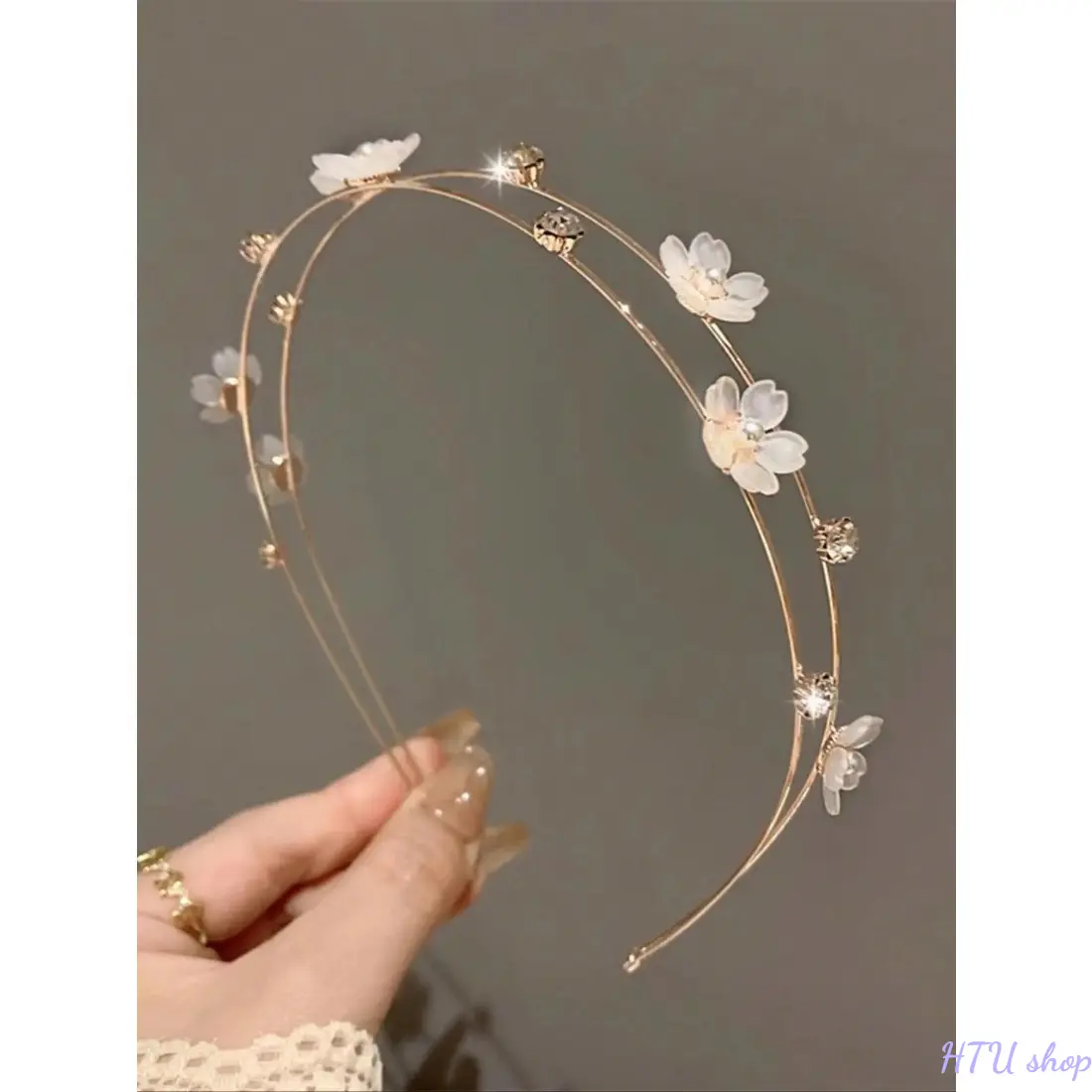 Chic Flower Decor Headband - Elegant Women's Hair Hoop for Wedding, Formal Occasions, Fashion Hair Accessory
