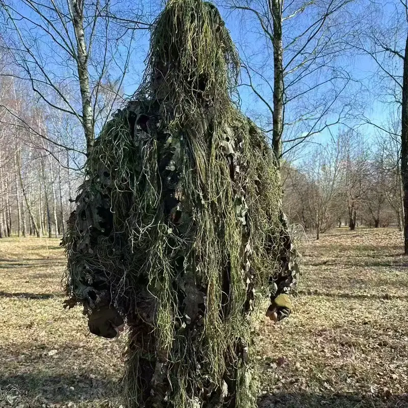 Loose Cut Ghillie Suit, 3D Jungle Leaf Camouflage Set for Hunting & Field Sports, Lightweight Breathable Gear in a Folded Pack, Outdoor Hunt