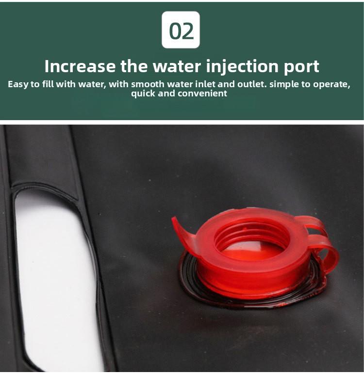 Outdoor camping shower bag 20L solar hot water bag for outdoor bathing and showering, portable shower and water storage bag