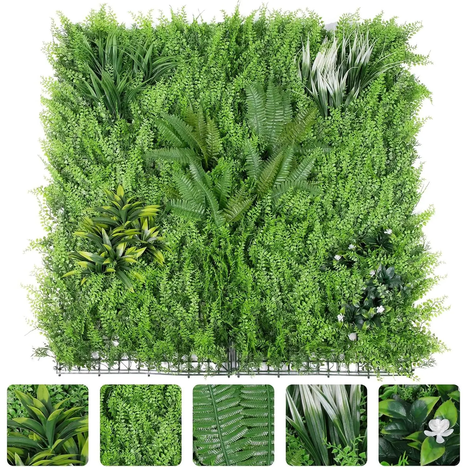 3-Pack 40"x40" Artificial Boxwood Panels – 40"x120" Total Faux Ivy Hedge Screen, Easy Zip-Tie Install, Indoor/Outdoor Greenery for Weddings, Balconies & Patios
