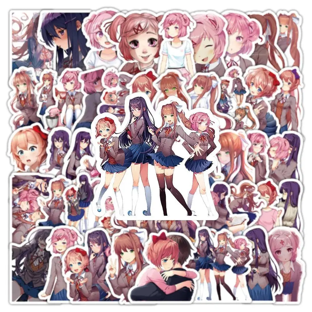 2026 hot item 53pcs Game Doki Doki Literature Club Mobile Phone Case Computer Sticker Popular stickers