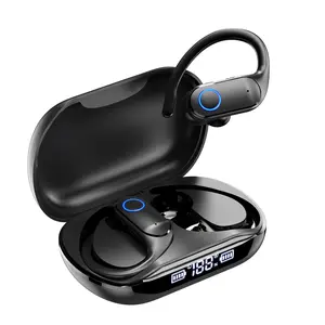 【2026 New Production】Wireless Earbuds Bluetooth Headphones Over Ear Hooks Ear Buds with 24H Playtime, LED Power Display, Dual Mic Clear Calls, Sports Wireless Ear Buds Bluetooth Earbuds for Running Gym Workout Black