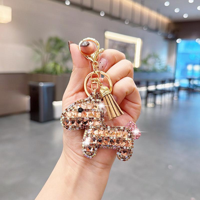 Bling Bling Pony Keychain with Tassel, Creative Rhinestone Horse Car Key Ring, Fashion Cute Cartoon Bag Charm Accessory Bling Bling Pony Keychain with Tassel, Creative Rhinestone Horse Car Key Ring, Fashion Cute Cartoon Bag Charm Accessory