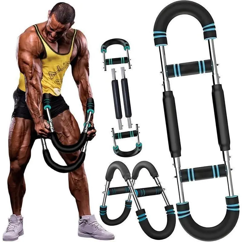 Arm Trainer, 60-110lb Adjustable Chest Workout Equipment, Arm Trainer, Arm Strength Trainer, Portable Power Twister Bar,Portable Spring Resistance for Home Workout Equipment fitness