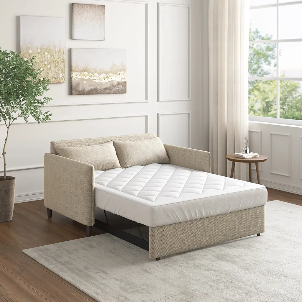 ARCH Sofa Bed Mattress Pad Protector Cover for Futon Couch Sleeper, Quilted Cushion Topper for Living Room Guest Bed, Soft Comfortable Furniture Pad for Daybed, Foldable Mattress Topper for Home, Living Room Furniture for Apartment, Lounge