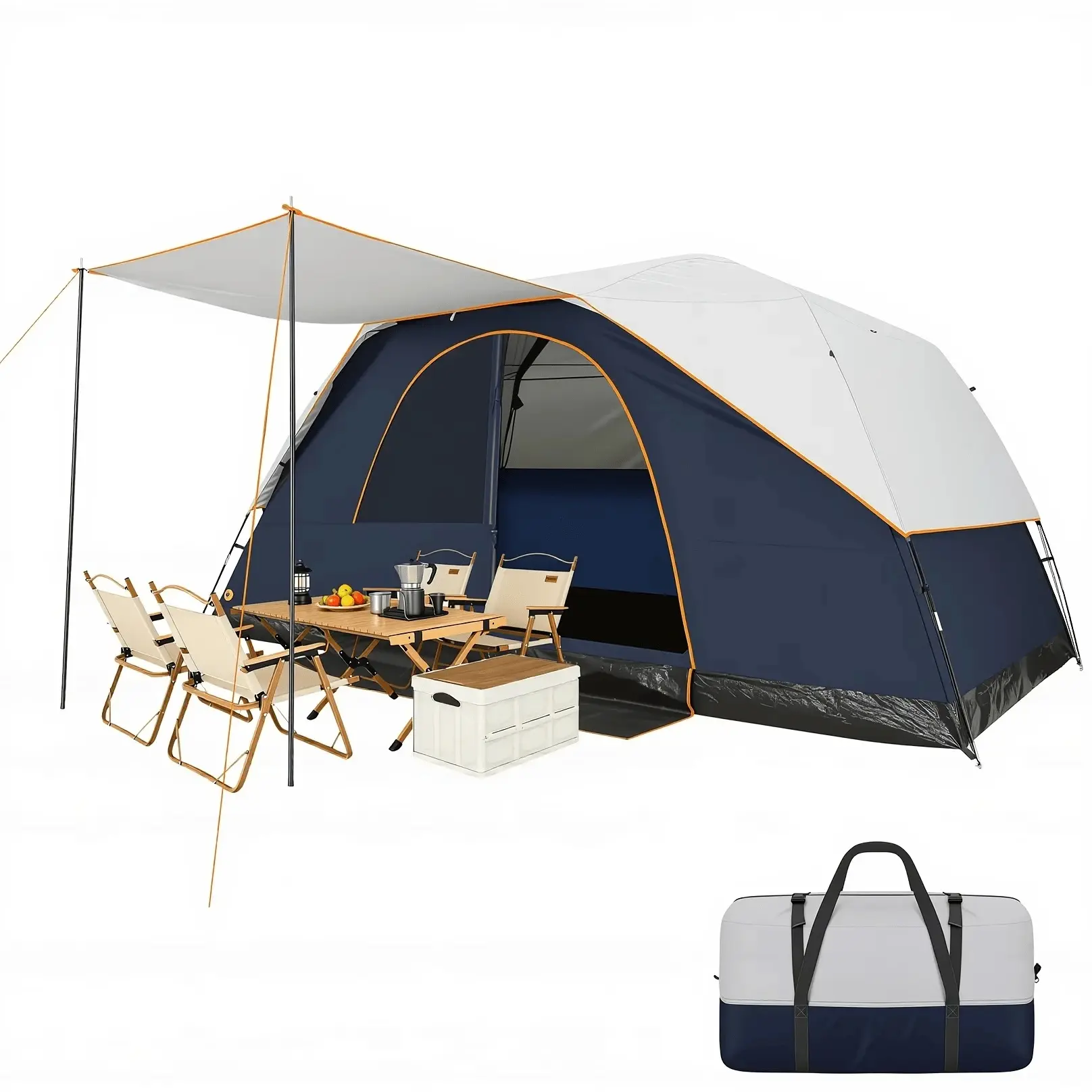 10-12 Person Camping Tent With Rainfly And Screen Easy Set Up Lightweight Portable Waterproof Outdoor Tent With Carry Bag For Backpacking Hiking Family Travel Canopy,Blue