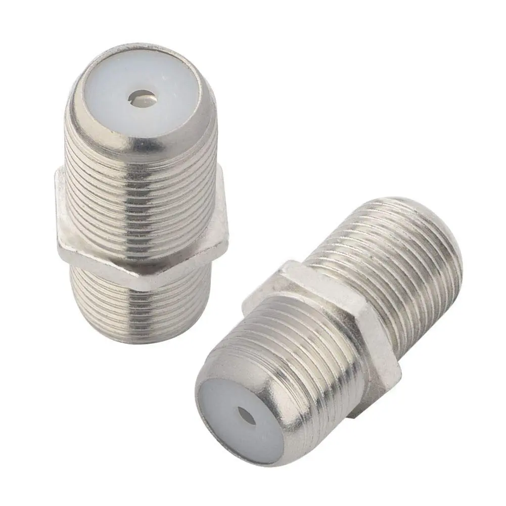 2-Pack F-Type Coaxial  Connector RG6 Adapter F Female to F Female Antenna Connector RG6 Coax  Extender for TV Antenna, Nickel Plated