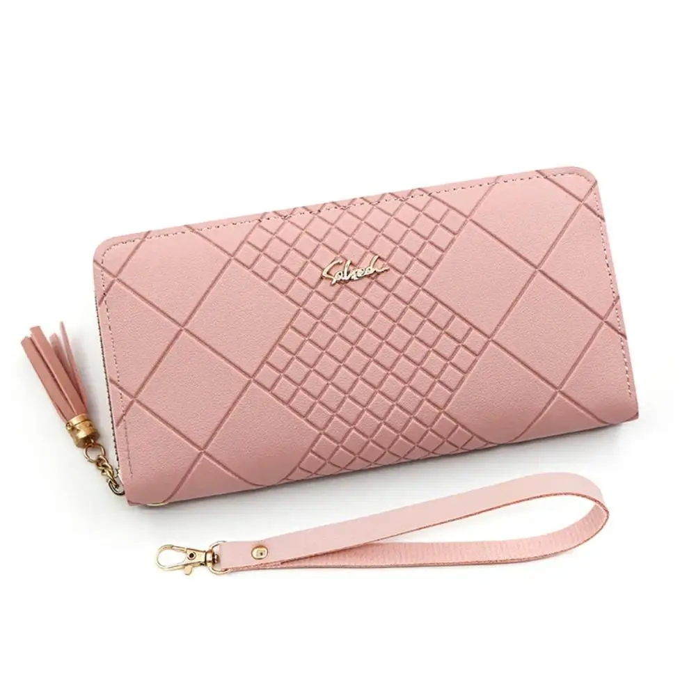 Women's Korean Style Long Wallet, Fringe Zipper Clutch with Phone Pocket, Portable Large Capacity PU Leather Wallet, Slim Card Holder Purse for Daily Use, Travel, Shopping & Evening Out