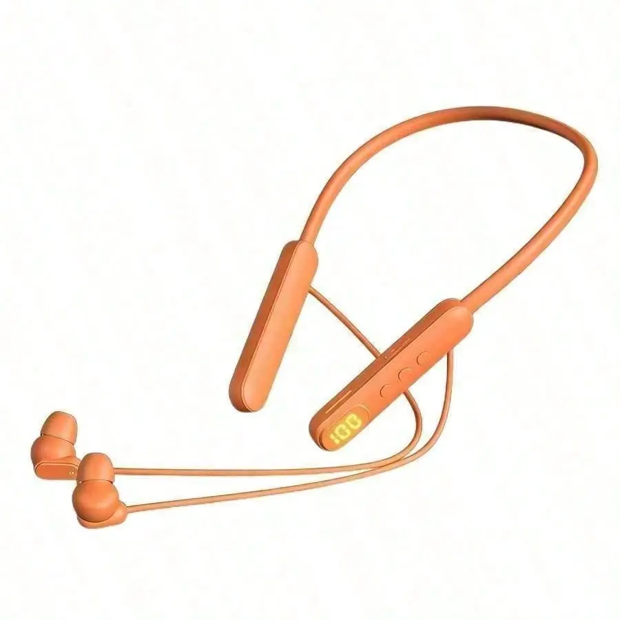 Sport Neckband Bluetooth Headphones, Wireless Earphones LED Battery Display, Soft In‑ear Earplugs, Lightweight Neck‑hanging Bluetooth Earbuds, Stable Connection Headset for Gym Running, Great for Daily Entertainment