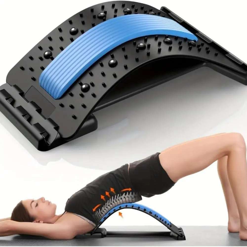 Back Stretcher for Lower Back Pain Relief, 4 Level Adjustable Lumbar Back Cracker Board, Back Cracking Device, Back Massager for Scoliosis, Spine Decompression, Spinal Decompression Stretcher