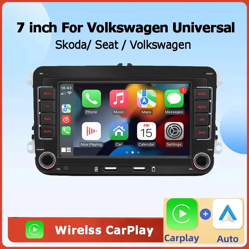 Volkswagen Jetta/magotan Dedicated Car Stereo, Wireless Carplay, Bluetooth-compatible Fm Radio, Seamless Installation, Abs Enclosure