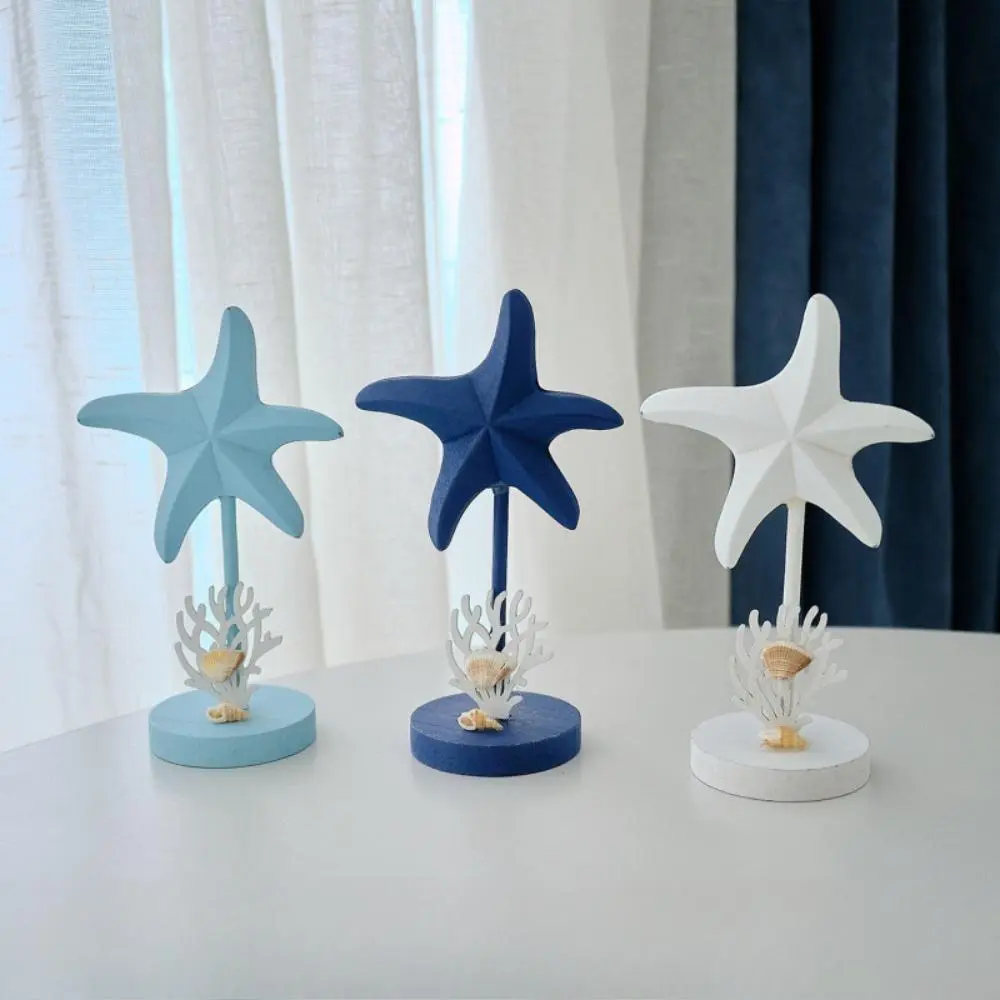 Hand-Carved Wooden Starfish Ornament - Lightweight Nautical Charm, Neutral Marine Tone, for Beach Theme Indoor Bedroom Table & Shelf Minimalist Decor, Coastal Homes, Nautical Vibe, Living Room Tabletops, Decorative, Beach House Shelf Accents, Tabletop Dec