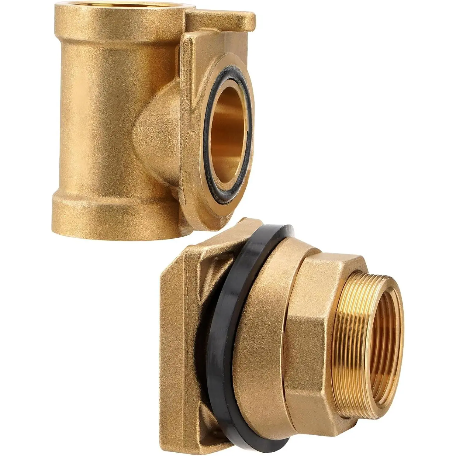 1-1/4 in Brass Pitless Adapter, 5-8 in Casing, 2-1/8 in Hole no-lead brass, two-piece design, submersible well pump connection
