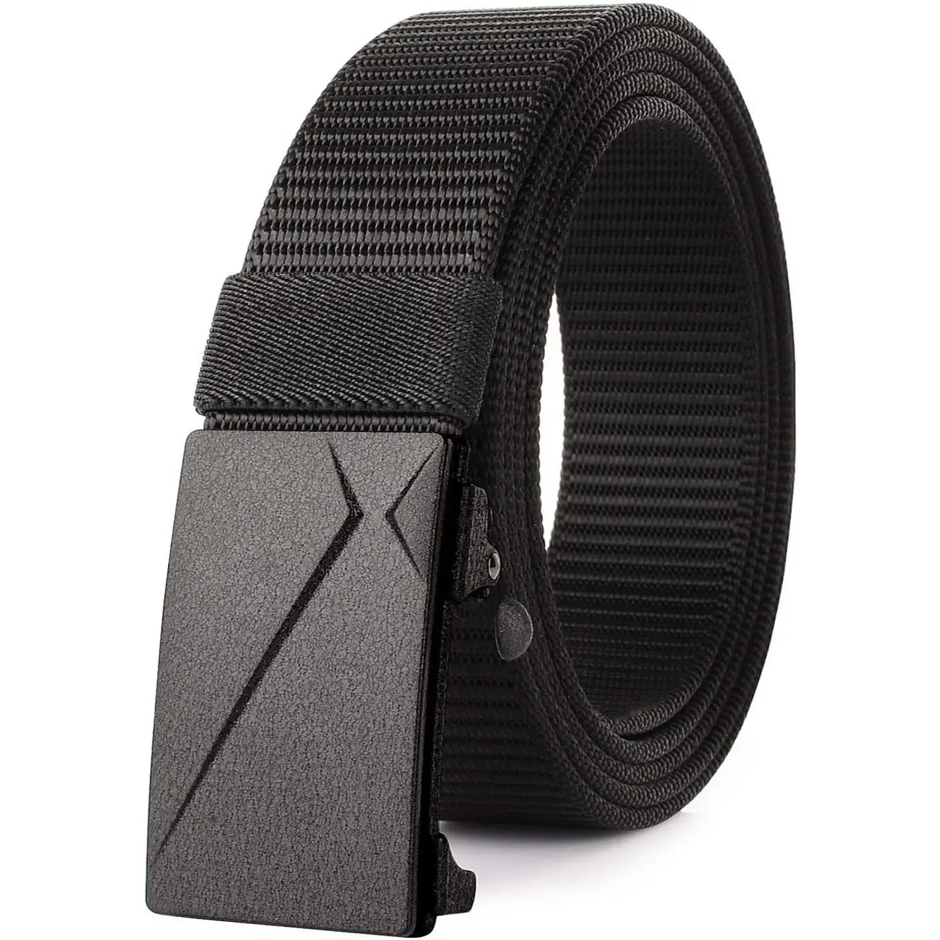 Big and Tall Size '' to 75'' Mens Black Belt Automatic Ratchet Buckle Slide Belts
