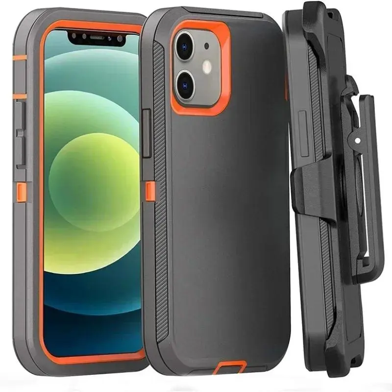 3-in-1 Military Armor Shockproof Smartphone Casing, Handheld Cellphone Case with Belt Clip Box for iPhone 16,15,14,14 Plus,13,12,11 Pro Max,XS,XR Devices, For Iphone 13Pro Max