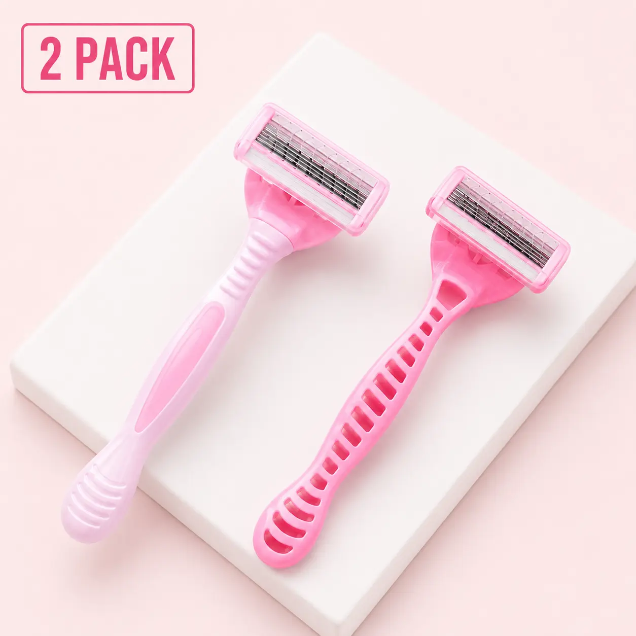 Women’s Hair Removal Razor, 2 Pack 6-Blade Manual Shaver with Pivoting Head and Non-Slip Grip, Body Care Tool for At Home Grooming,halloween,Gothic,cute,couple,tampa