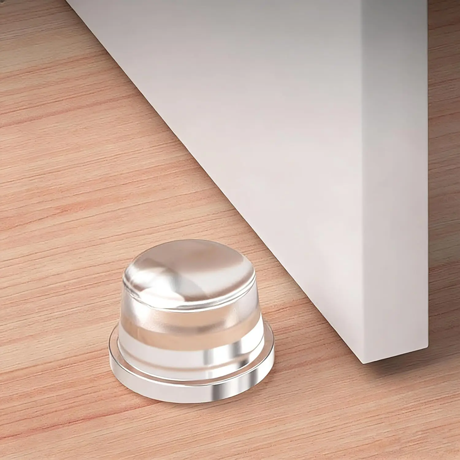 Clear Door Knob Wall Protector 2 Pack, 1.5"  Wall Shield & Self-Adhesive Bumper Guard, Noise Dampening Door Stopper for Wall Protection, Discreet Furniture & Cabinet Guard