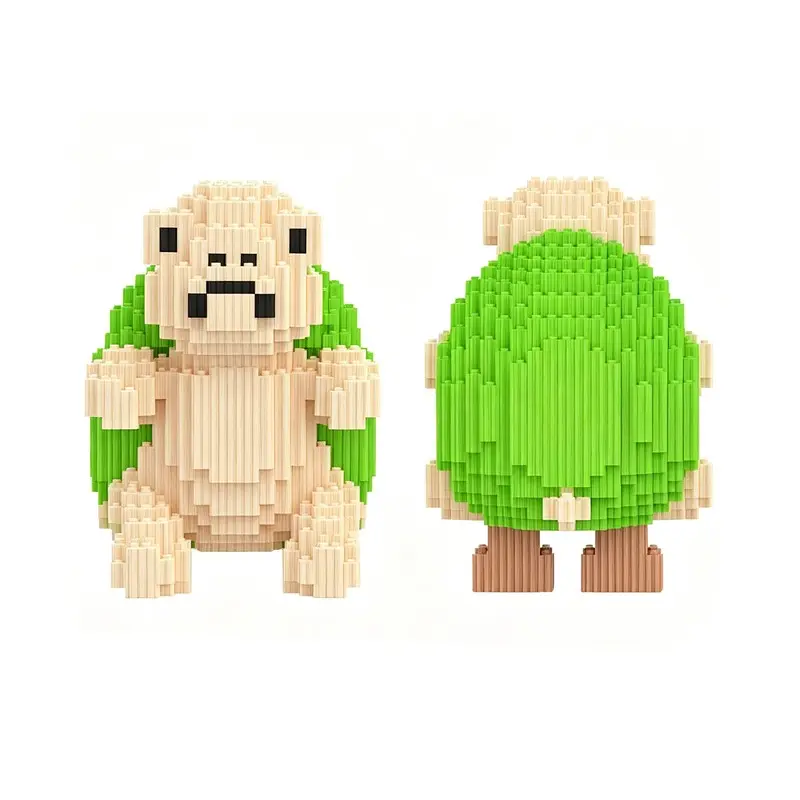 Cute Groundhog Turtle Penguin Bear DIY Building Blocks Set, 3D Mini Brick Model Toy, Stress Relief Desktop Decor, ABS Bricks Ornament, Home Table Display Collectible, Perfect Birthday Gift for Kids & Adults