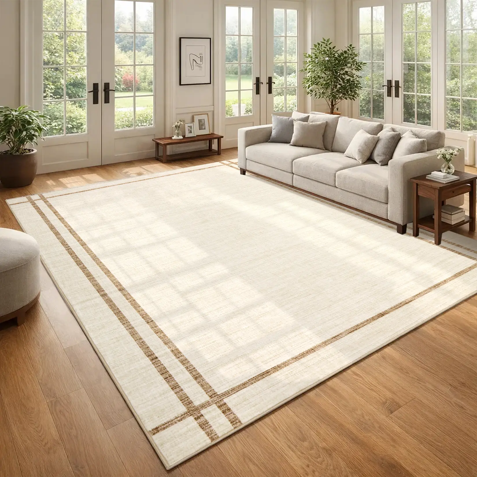 Modern Solid Color Rug Ultra Thin Non Shedding Stain Resistant Non Slip Foldable Machine Washable Indoor Decor Area Carpet For Living Rooms Cafes Restaurants Playrooms Childrens Rooms bedroom mat