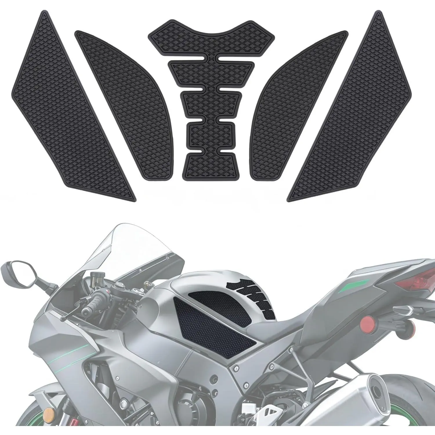 Fuel Tank Pads for Ninja ZX10R with Strong Adhesive - Motorcycle Anti-Slip Fuel Tank Pad Tank Protectors Accessories for Ninja ZX10R ZX-10R 2011-2025