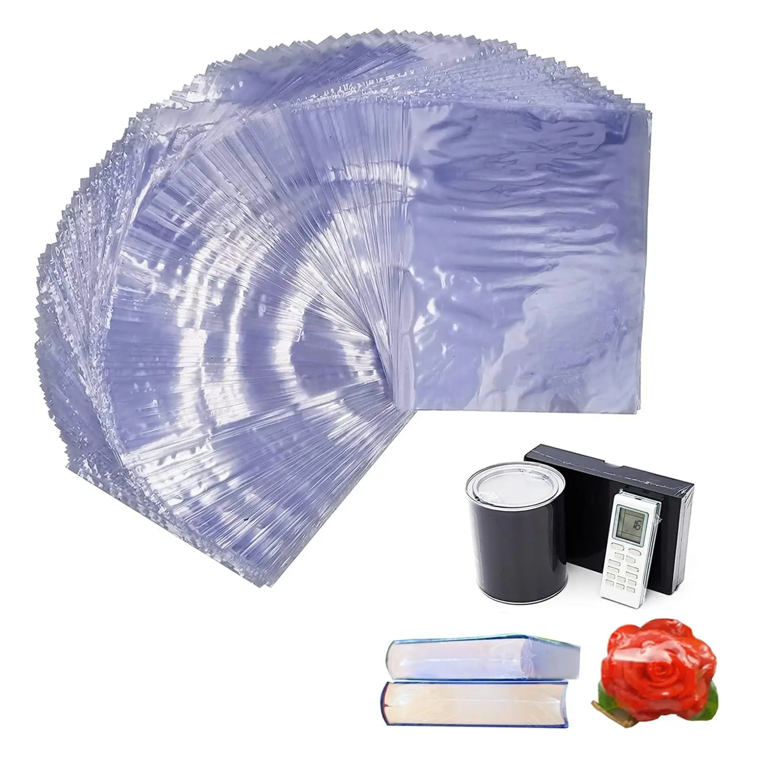 200 Pack 10 X 7 Inch Shrink Wrap Bag,Clear Heat Shrink Wrap,PVC Heat Seal Shrink Bags for Bottles,Soaps,Books,Packagaing,Jars and Homemade Gifts,DIY Projects