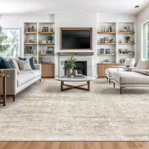 ComiComi Modern Luxury Design Beige Rugs - Waterproof Stain Resistant Area Rugs for Living Room, Ultra-Soft High-Density Pile,Machine Washable,Non Slip Backing Rugs for Bedroom, Folable Area Rug,  Home Decor Rugs,Apartment Decor (Various Sizes)