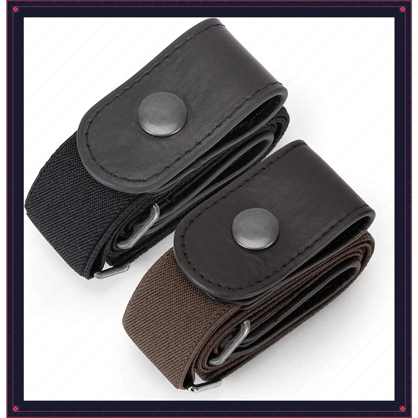 2 Pack Buckle-Free Comfortable Elastic Invisible Belts for Men & Women – No Bulge, No HassleGift