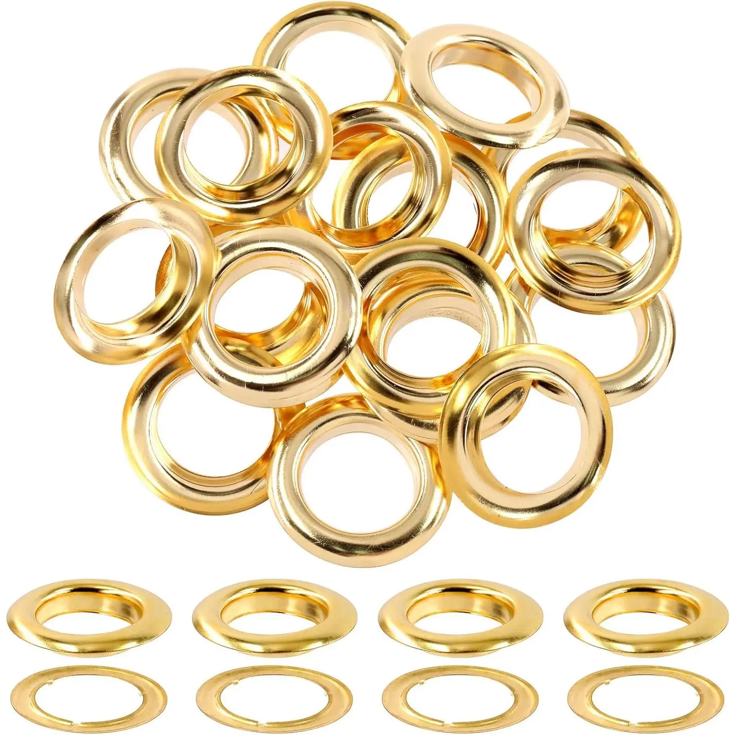 40 count 1 Inch - 25mm  Thicken Grommet Eyelets Metal Eyelets with Washers  Kit, Hole Self Backing Eyelet for Bead Cores, Clothes, Leather, Canvas